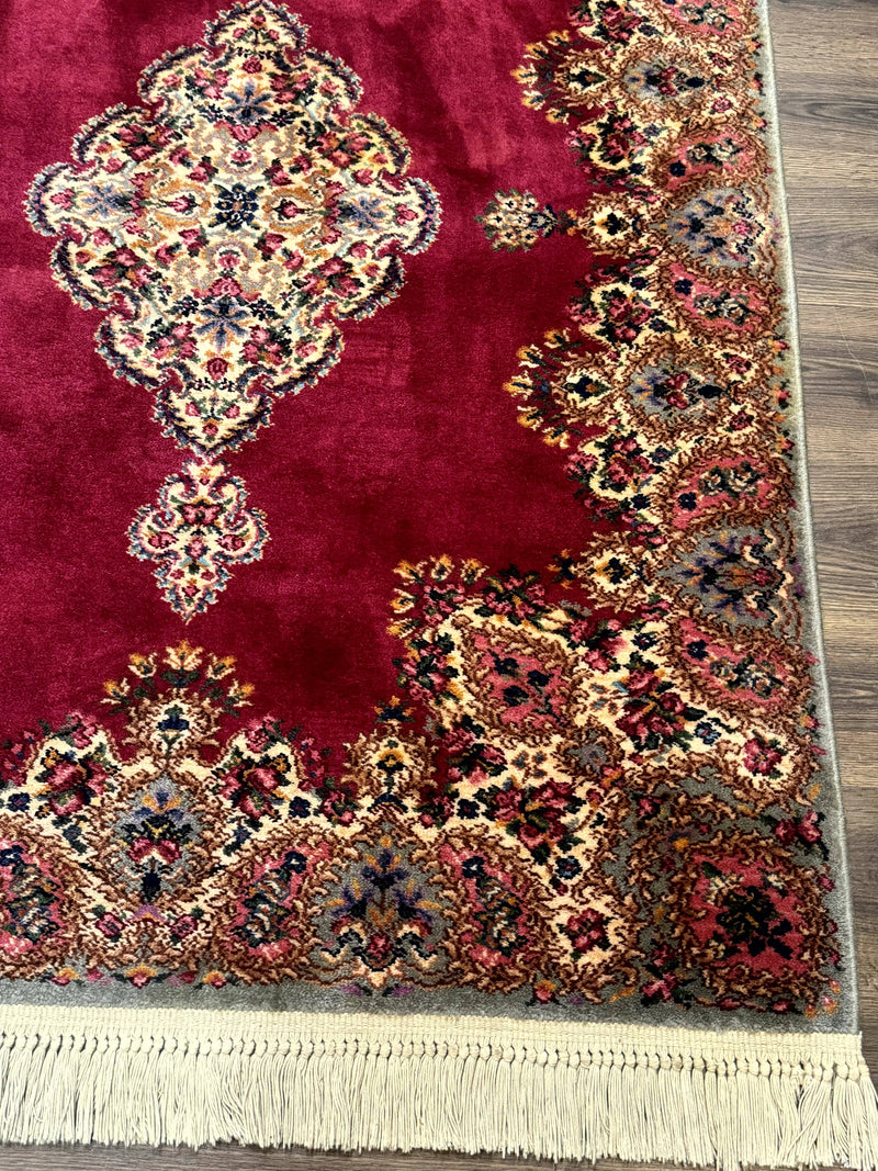 Karastan Rug 4x6 Red Medallion Kirman #762, Wool Vintage Original 700 Series by Jewel Rugs