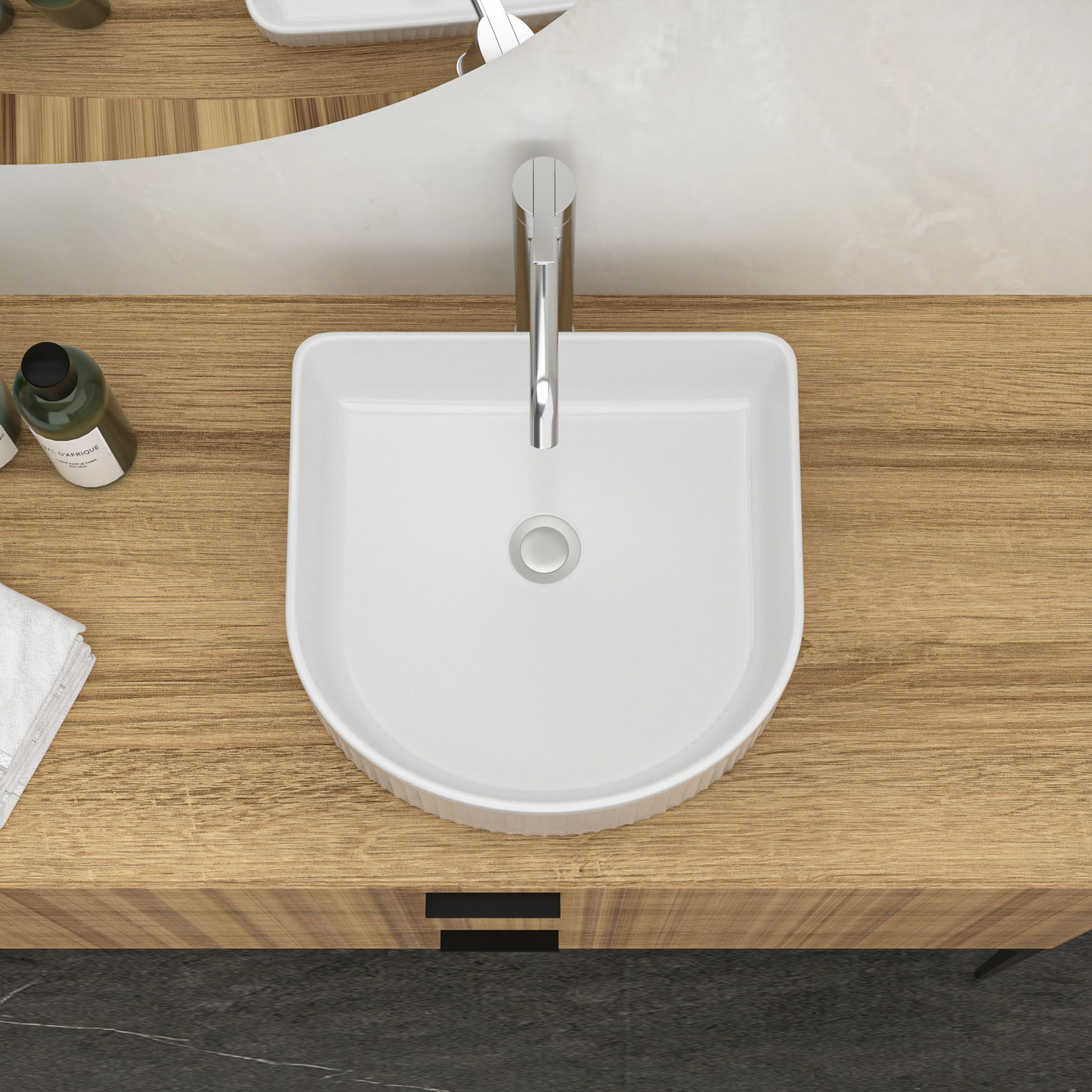 Vessel Bathroom Sink With Design - White by HouseOfZazla