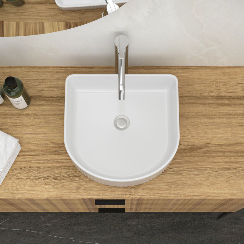 Vessel Bathroom Sink With Design - White by HouseOfZazla