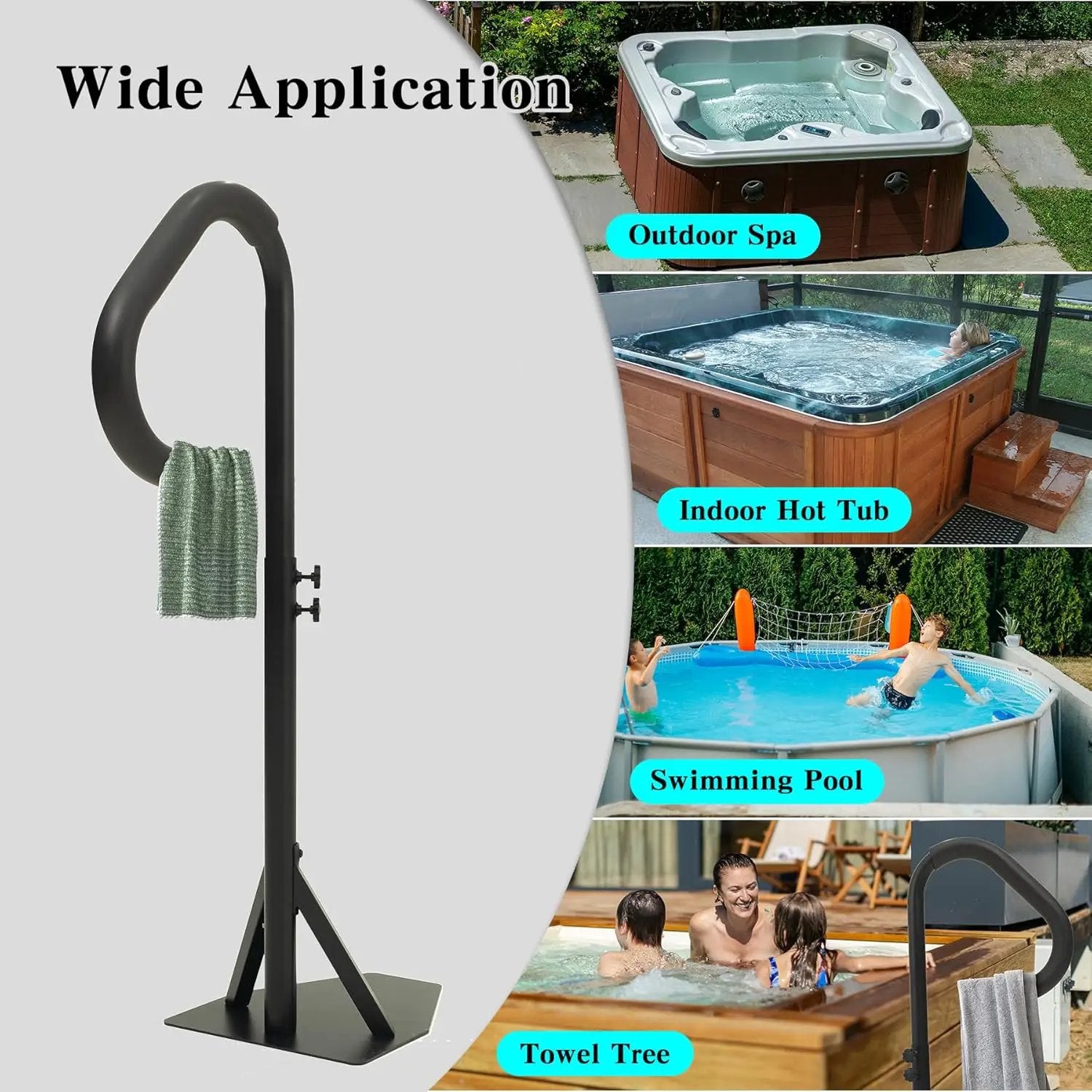 Hot Tub Handrail With Adjustable Height and 360° Swivel by HouseOfZazla