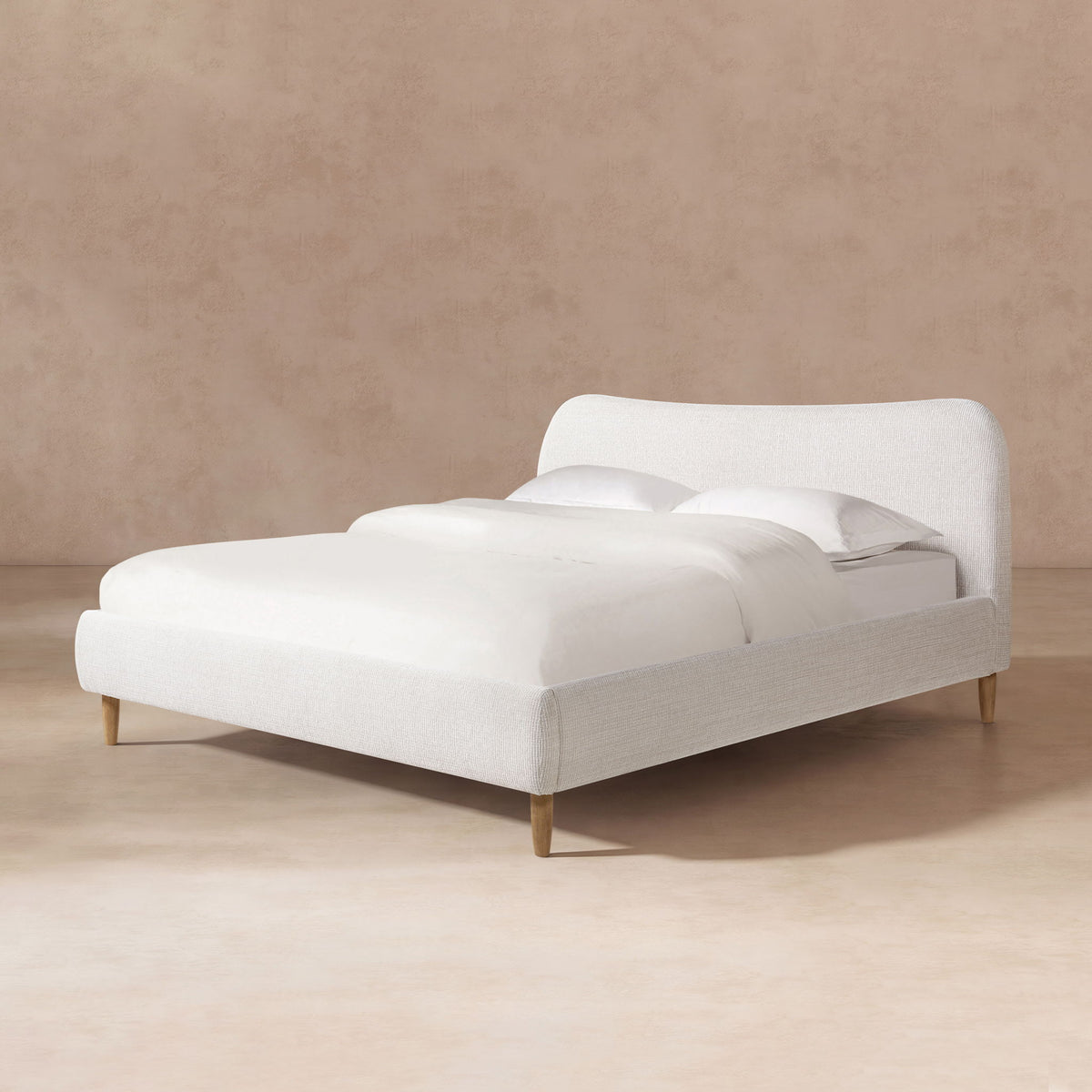 Roman - Curved Headboard Upholstered Platform Bed, photo 33 of 40