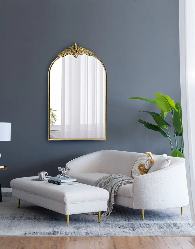 Arched Wall Mirror With Metal Frame, Wall Mirror For Living Room by HouseOfZazla