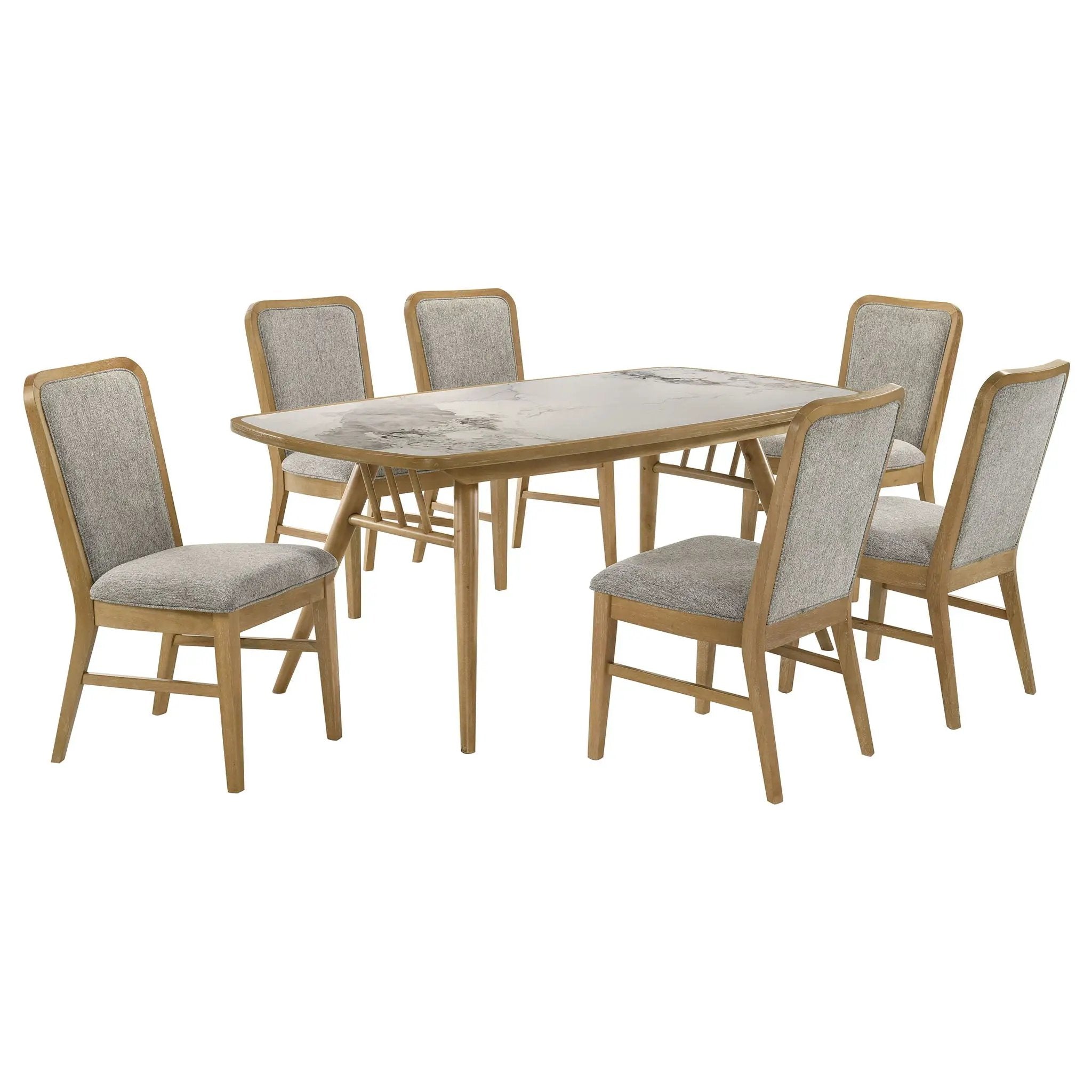 Croyden 7-piece Rectangular Dining Set Weathered Natural by Unique Piece Furniture