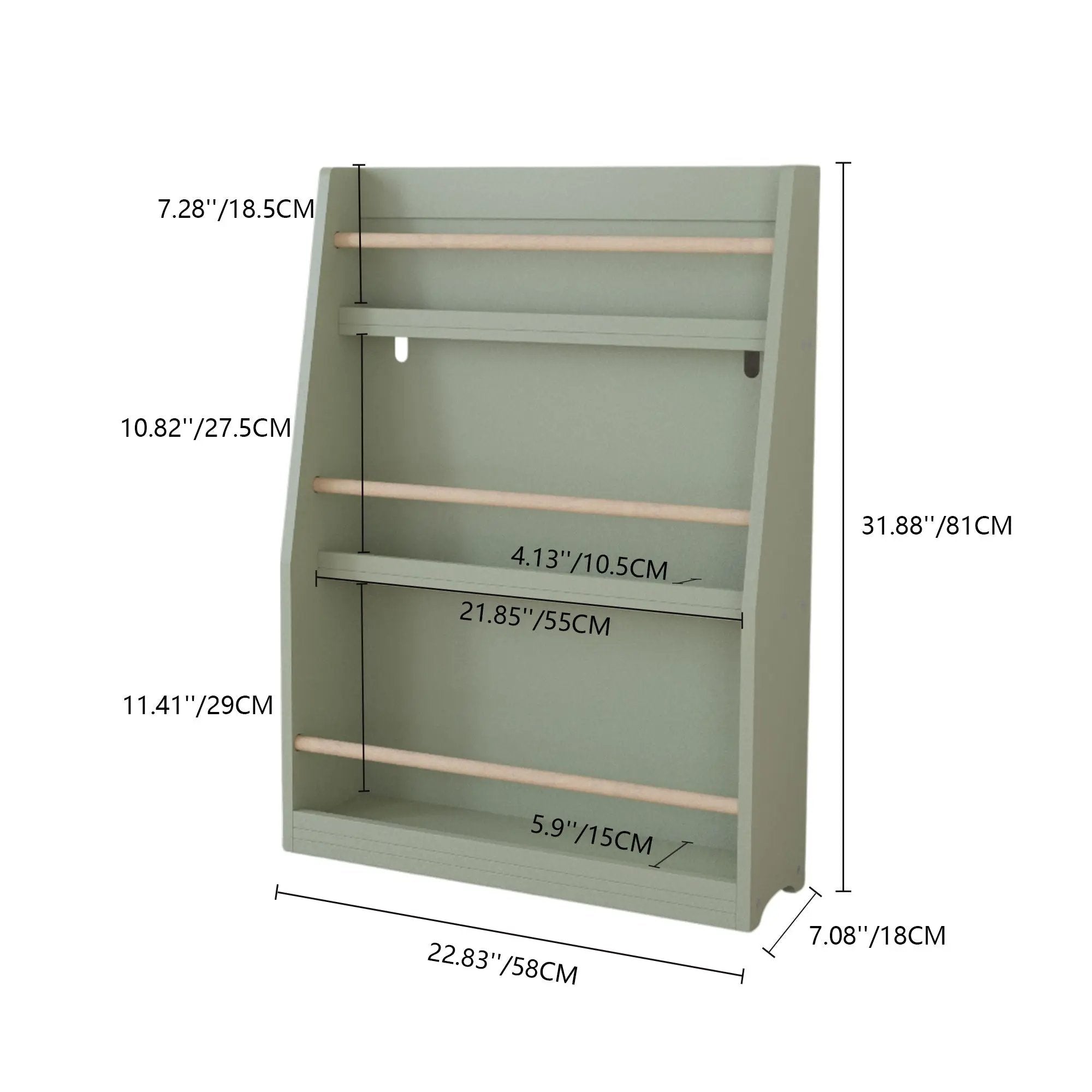 3 Tier Book Shelf, Compact Storage For Bedrooms by Unique Piece Furniture
