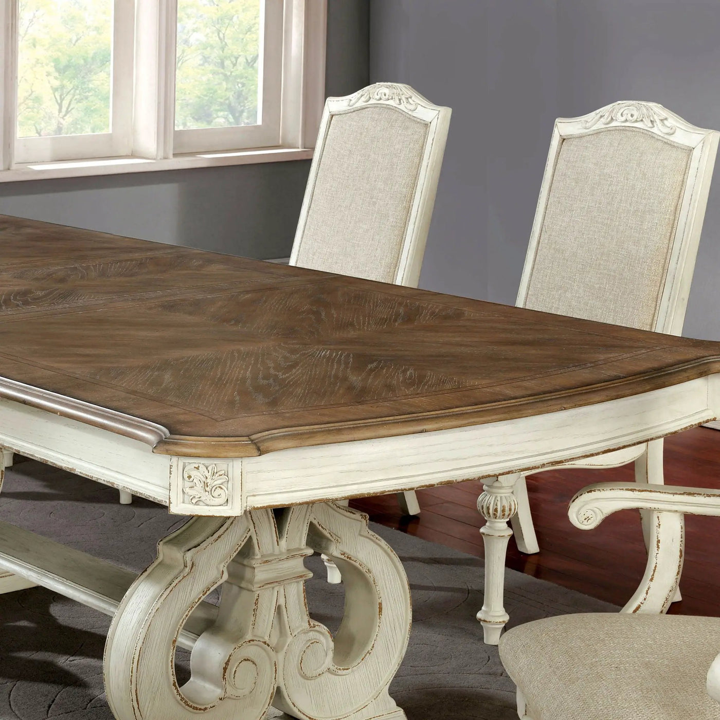 Rustic Dining Set With Table And Upholstered Chairs by Unique Piece Furniture
