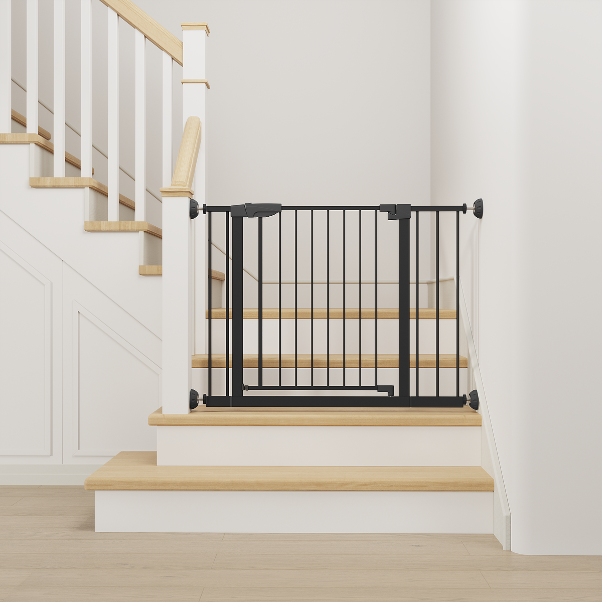 Wide Baby Gate with Wall Protector for Stairs and Doorways by HouseOfZazla