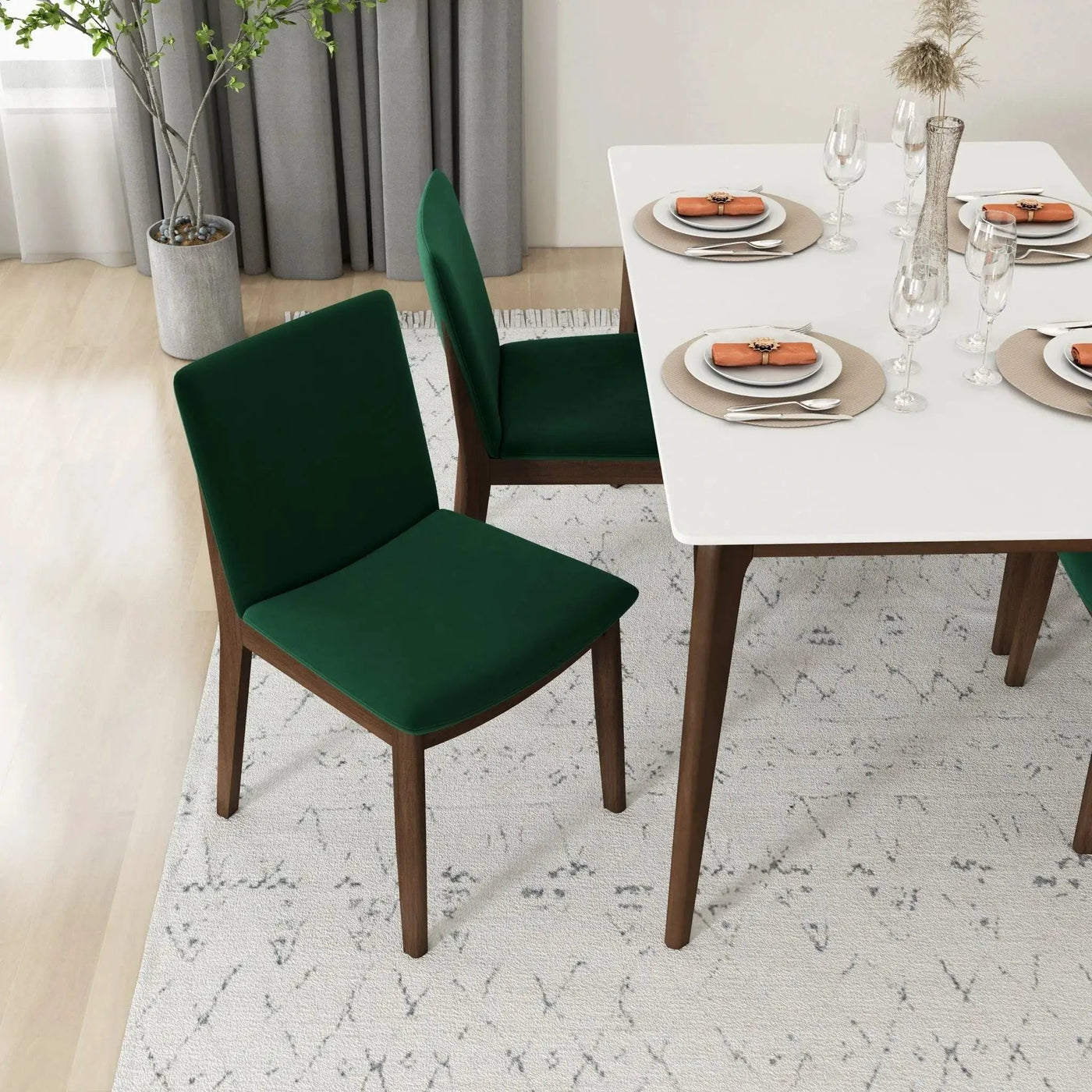 Laura - Mid-Century Modern Solid Wood Dining Chair (Set of 2) by HouseOfZazla