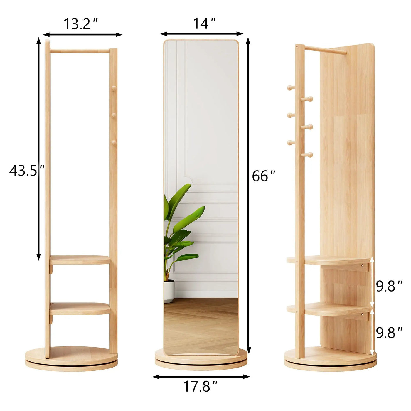 3 In 1 Multifunctional Full-Length Clothing Mirror by HouseOfZazla