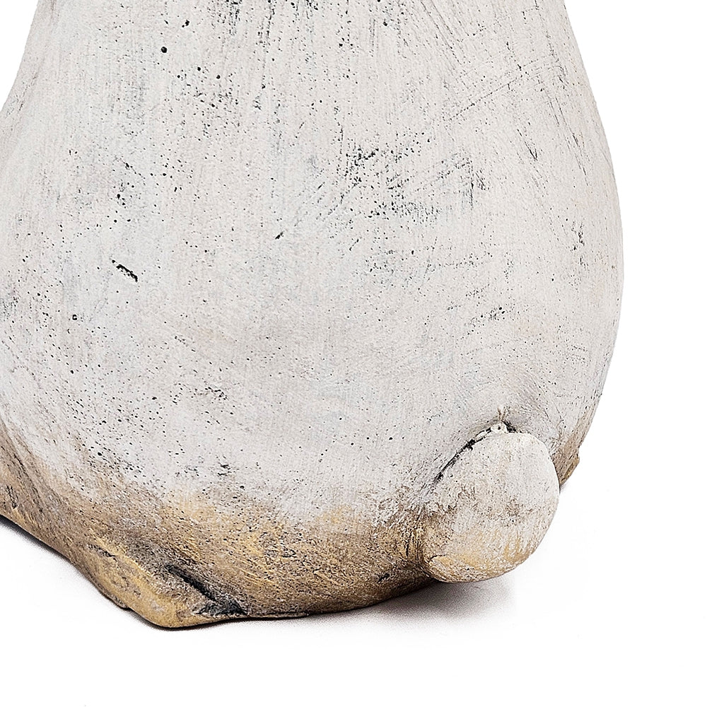 Textured Bunny Figurine with Iron Construction - White, photo 9 of 10