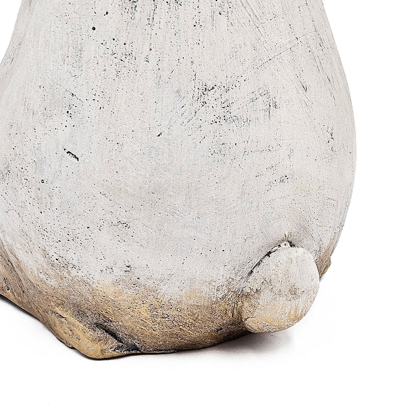 Textured Bunny Figurine with Iron Construction - White, photo 9 of 10