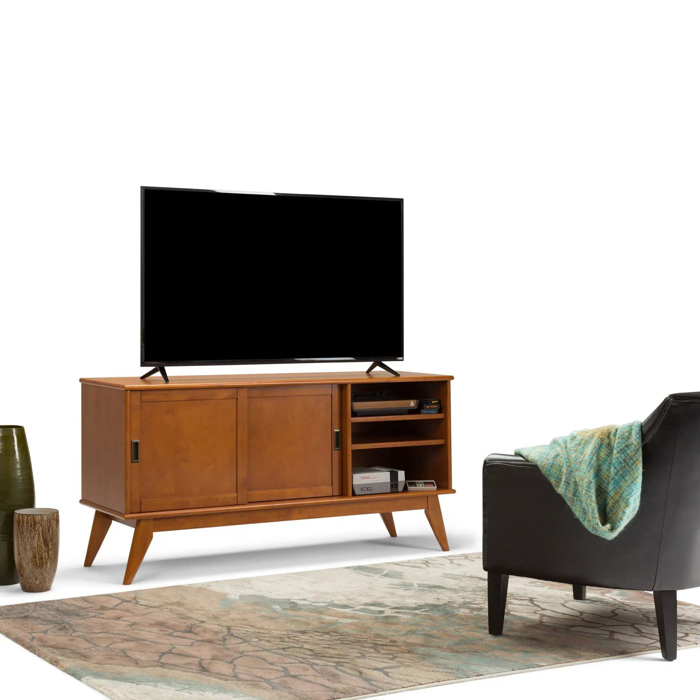 Draper - Handcrafted Mid Century Low TV Media Stand by HouseOfZazla