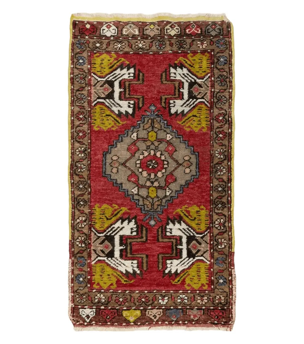 20" X 38" Antique Handmade Turkish Oushak Oshak Yastik Wool Rug Mat Turkey Nice by Jewel Rugs