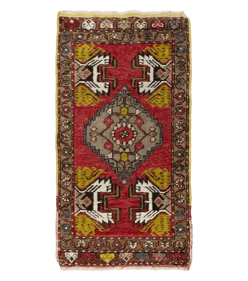 20" X 38" Antique Handmade Turkish Oushak Oshak Yastik Wool Rug Mat Turkey Nice by Jewel Rugs