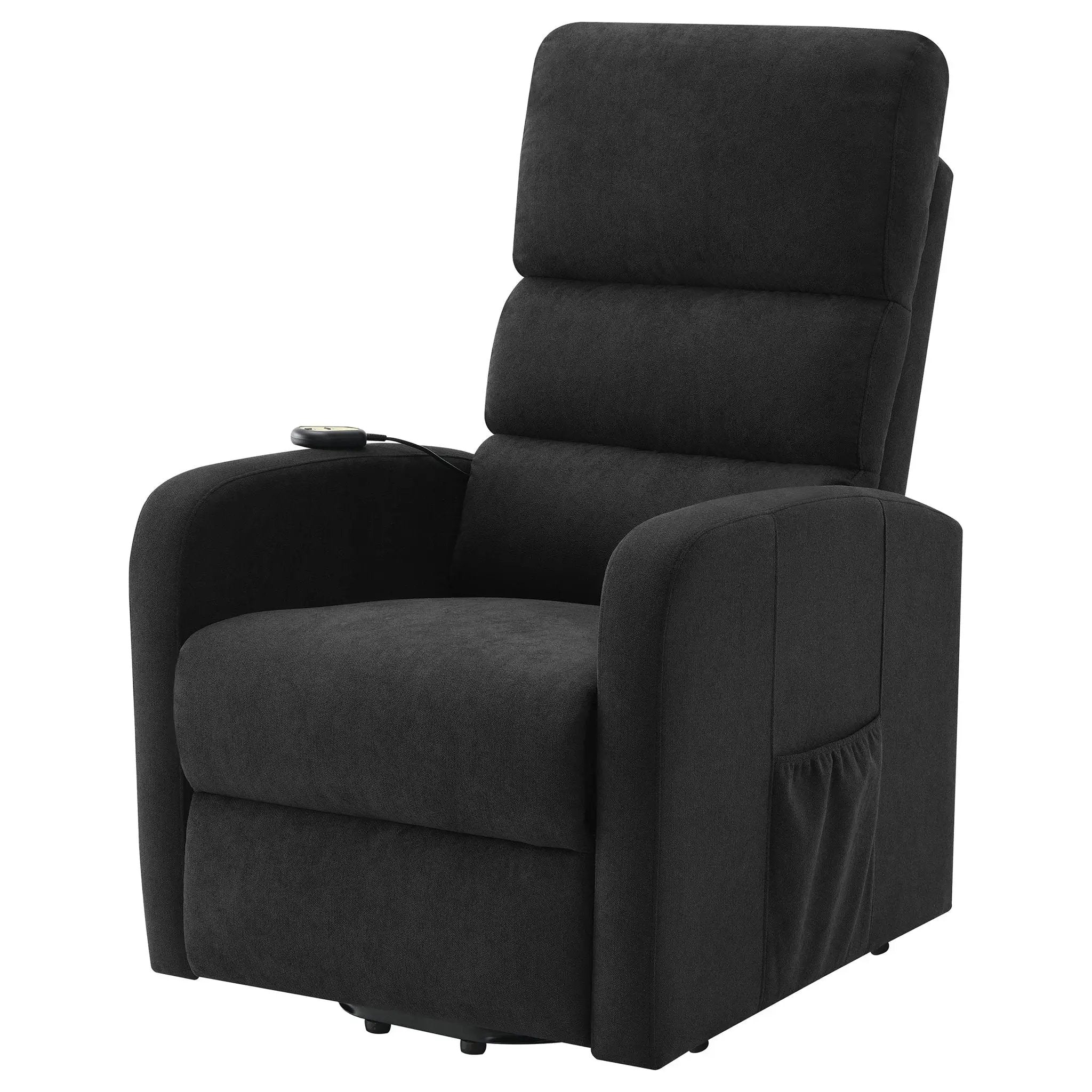 Royston - Upholstered Power Lift Recliner With Remote Comfort - Black by Unique Piece Furniture