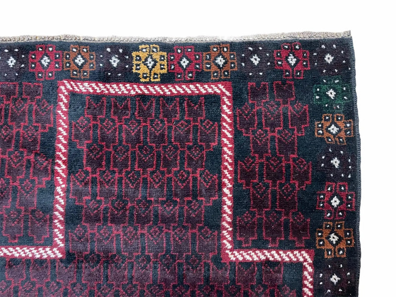3 X 5 Vintage Handmade Tribal Wool Rug Baluchi Rug Afghan Rug Balouch Rug 3x4.7 by Jewel Rugs