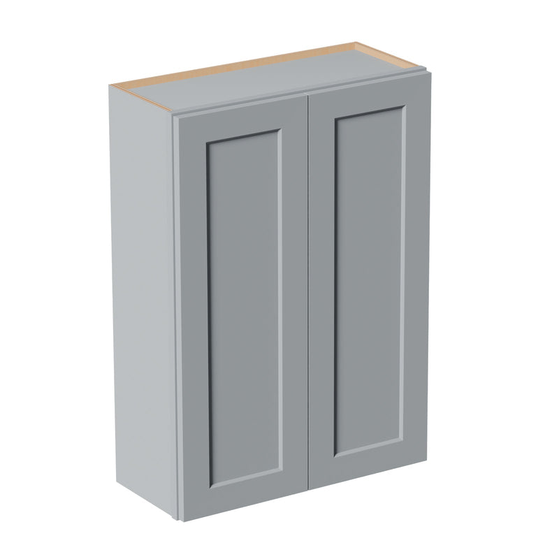 Gray Shaker Solid Wood Wall Cabinet with Soft-Close Doors by HouseOfZazla