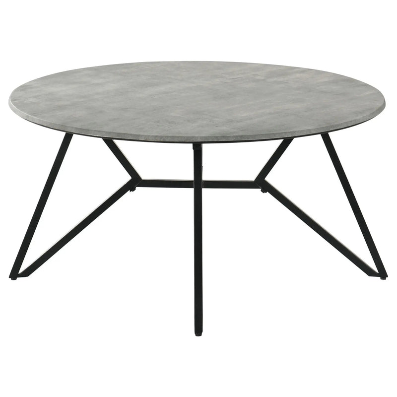 Hadi 2-piece Round SmartTop Coffee and End Table Set Cement by Unique Piece Furniture