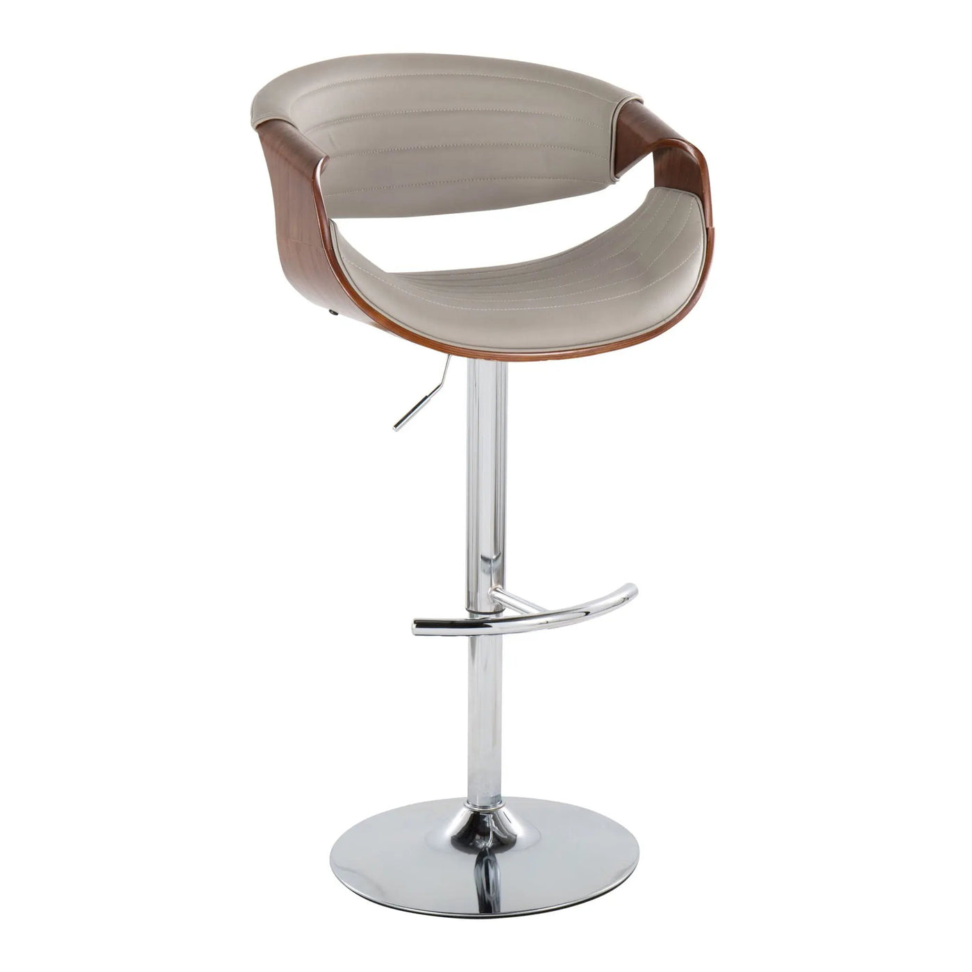 Symphony - Mid Century Modern Adjustable Barstool & Swivel With Rounded T Footrest (Set of 2) by HouseOfZazla