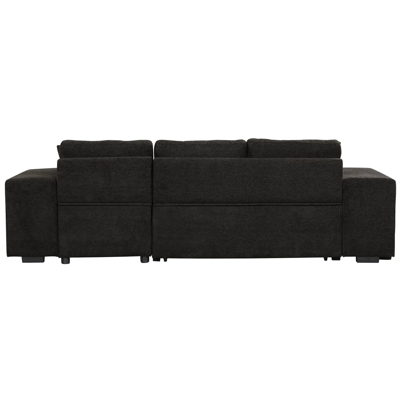 Modern L-Shape 3 Seat Reversible Sectional Couch, Pull Out Sleeper Sofa With Storage Chaise And 2 Stools For Living Room Furniture Set by HouseOfZazla