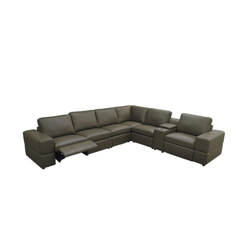 Upholstered Large Arms Sectional With Recliner Seats by Unique Piece Furniture