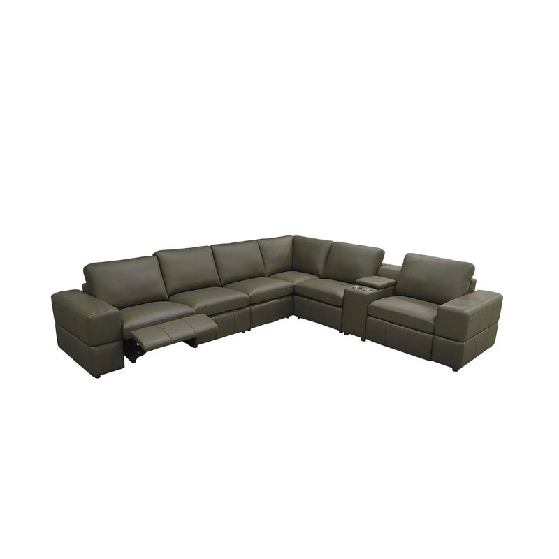 Upholstered Large Arms Sectional With Recliner Seats by Unique Piece Furniture