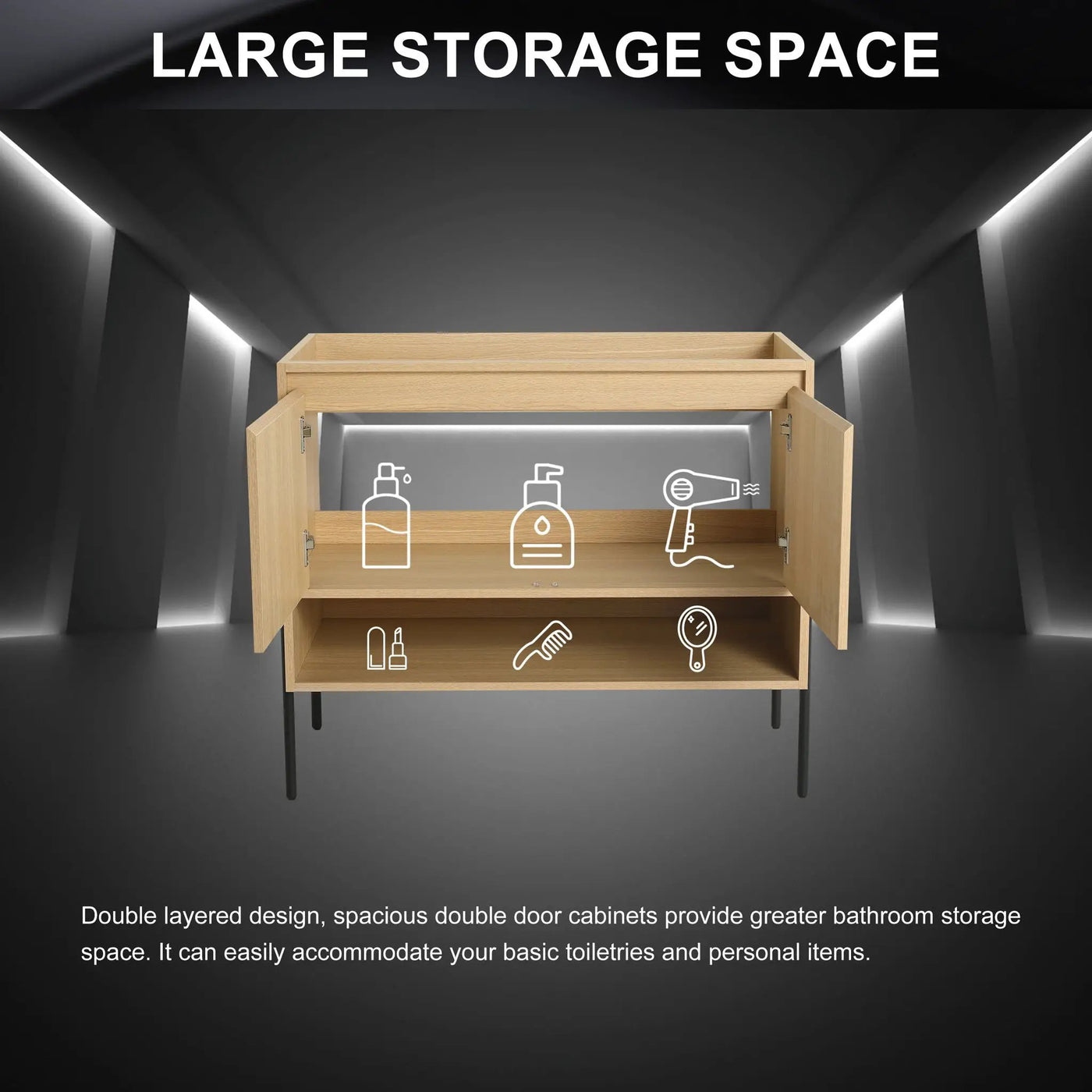 Freestanding Bathroom Vanity & Soft Close Cabinet Doors by HouseOfZazla