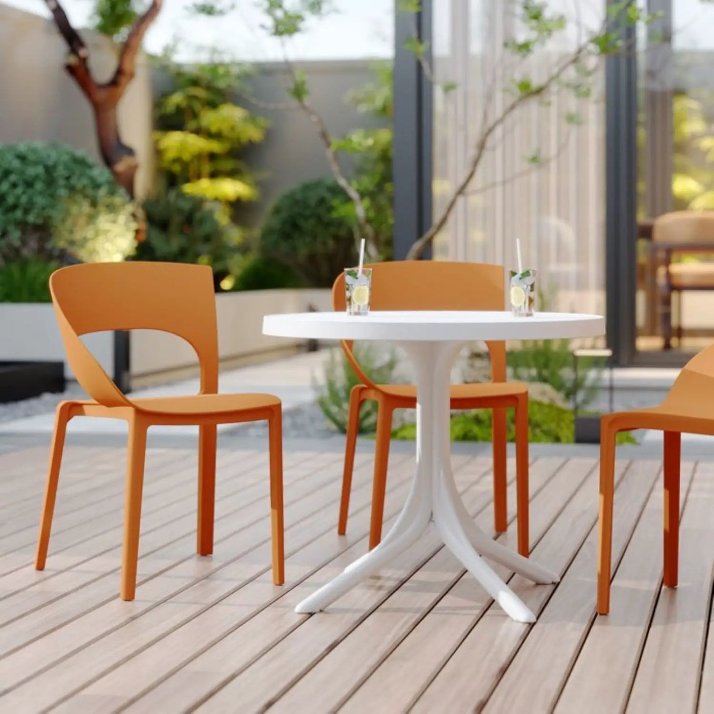 4 Piece Set Of Modern Designed Single Chairs With Round Table by HouseOfZazla