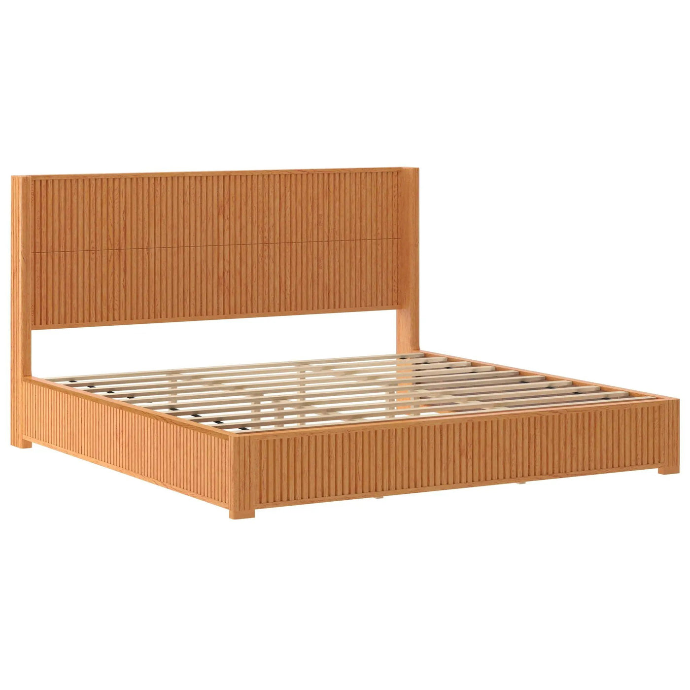 Platform Bed Frame With Headboard, Floor Standing Design by HouseOfZazla