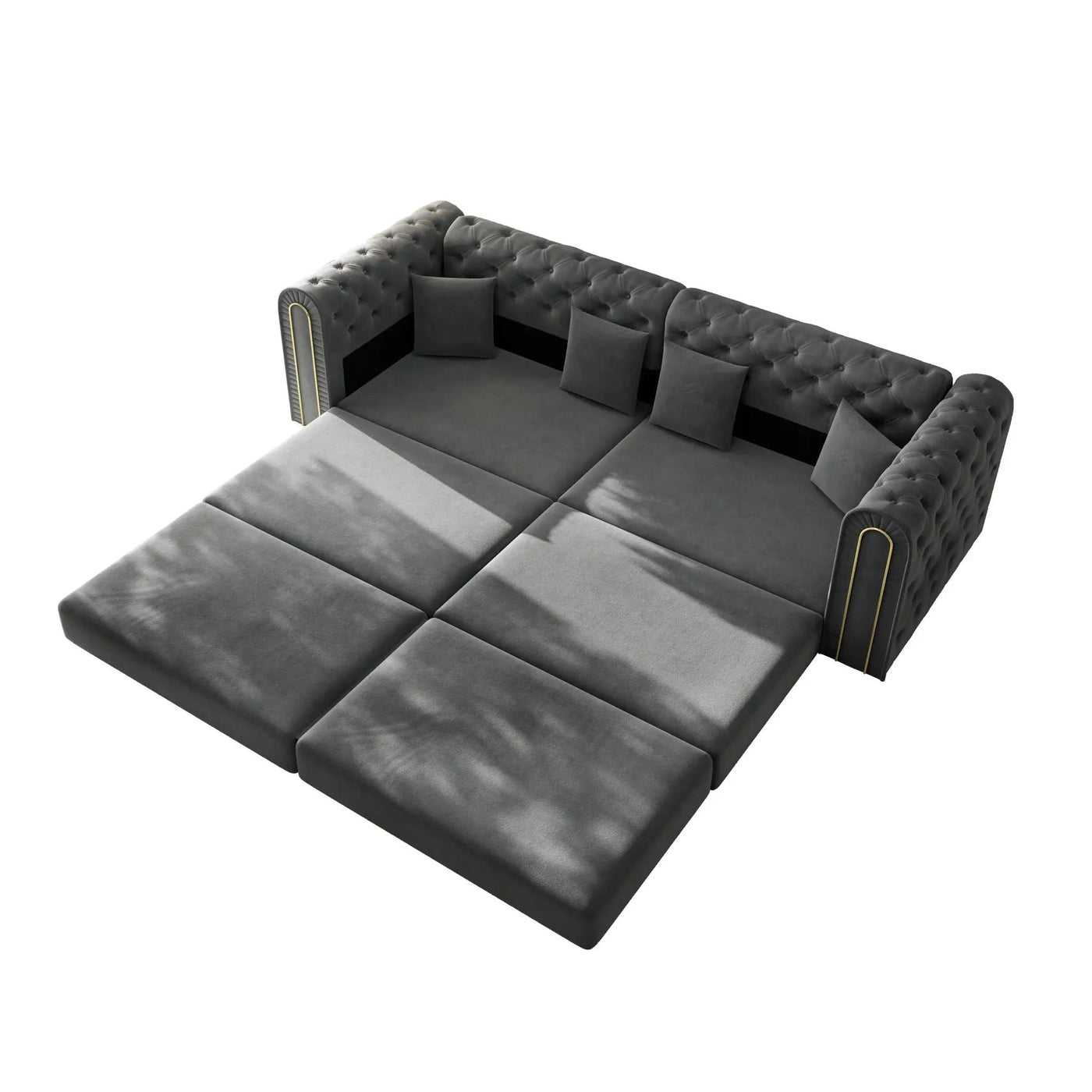3-In-1 Convertible Sleeper Sofa With Movable Ottoman For Living Room by HouseOfZazla