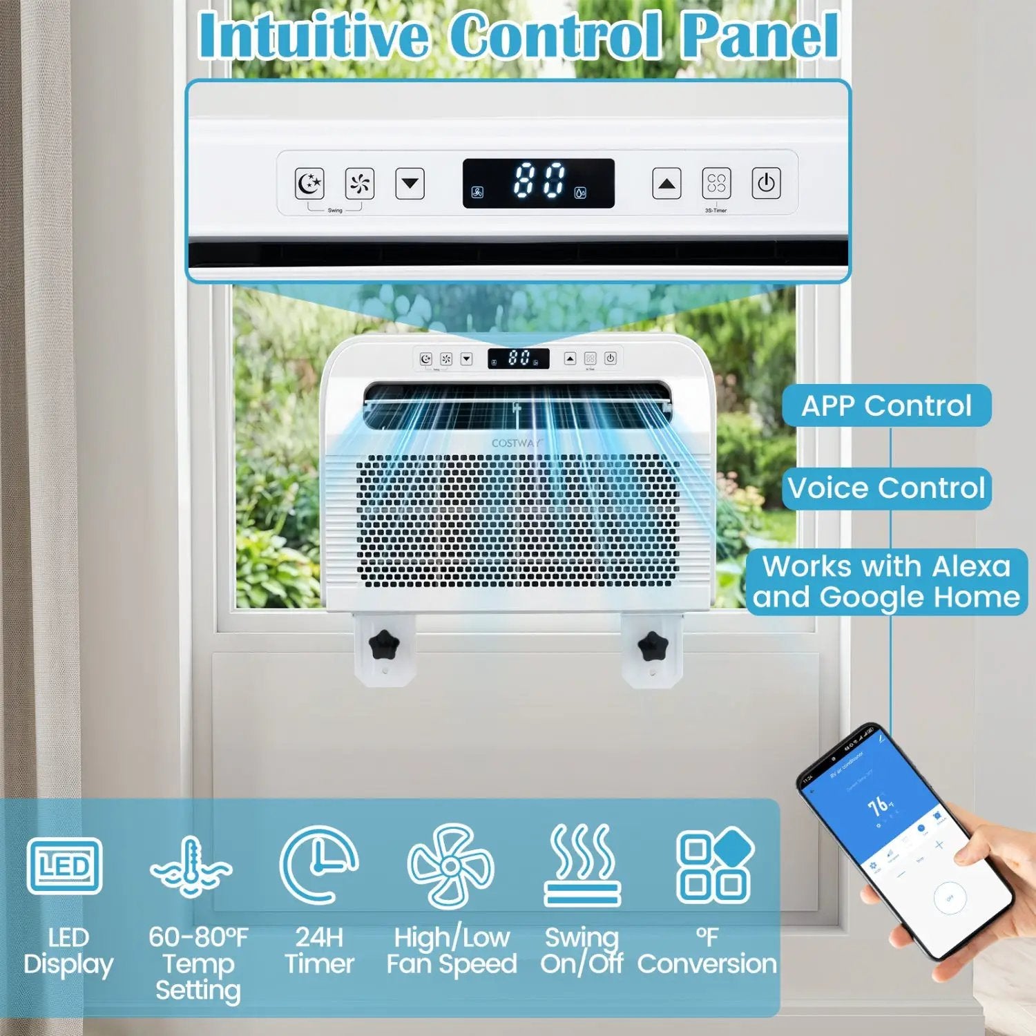 6500 BTU Window Air Conditioner with WiFi and Voice Control by DirectDeals