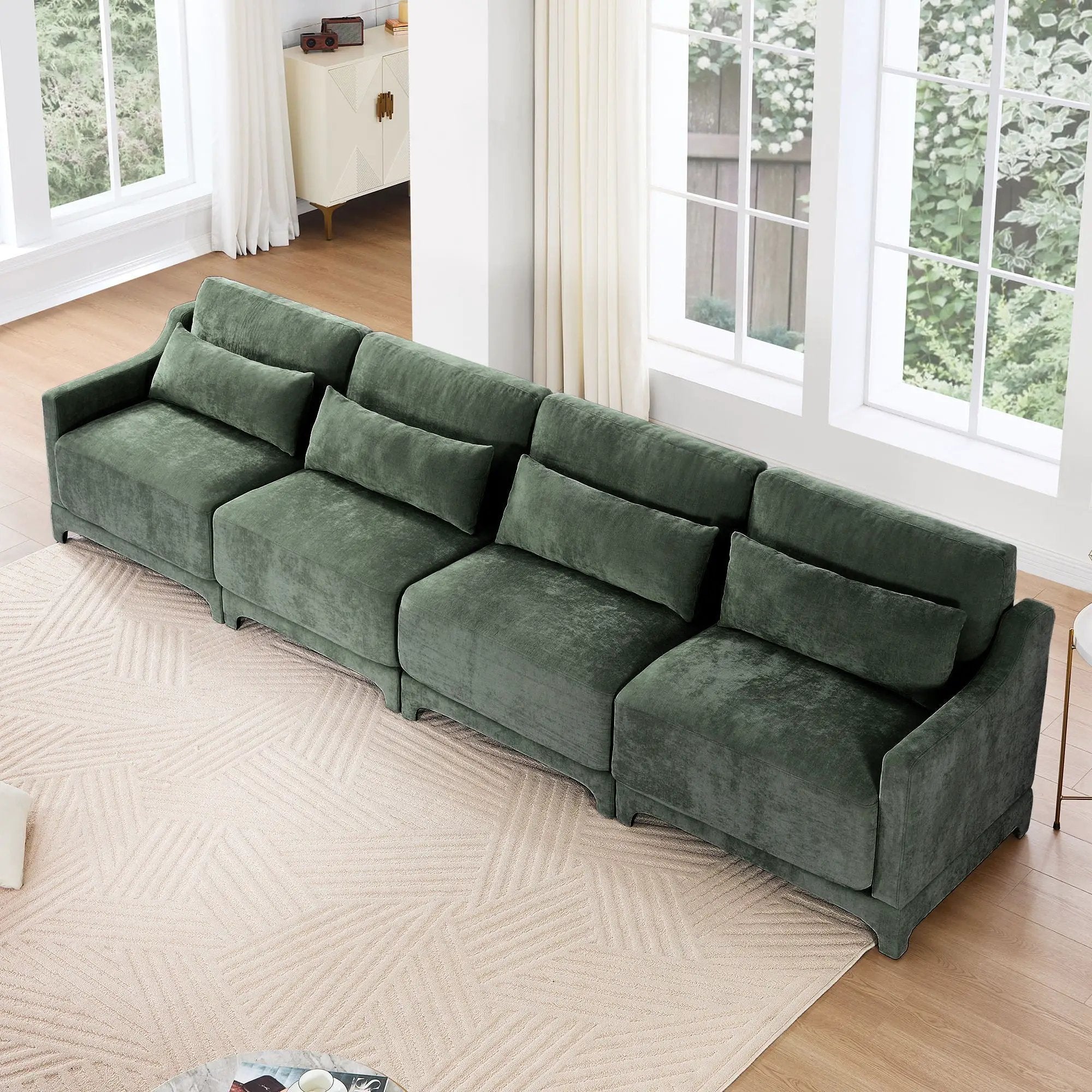 Elegant Sofa With Ergonomic Design And Lumbar Pillows by Unique Piece Furniture