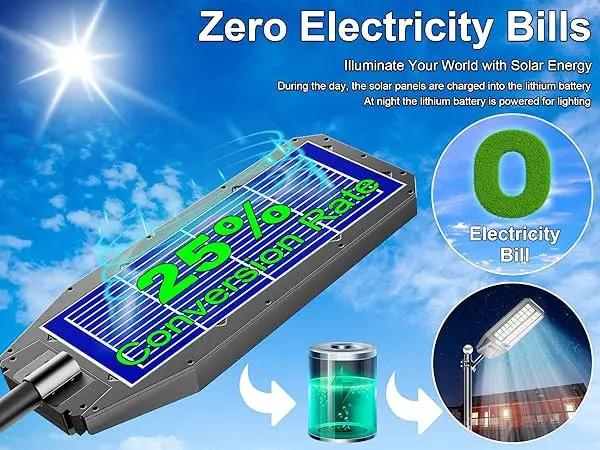 6500W Solar Street Light 7000K 800000LM Auto On/Off Dusk to Dawn IP67 Waterproof Motion Sensor by Outdoor Solar Outlet