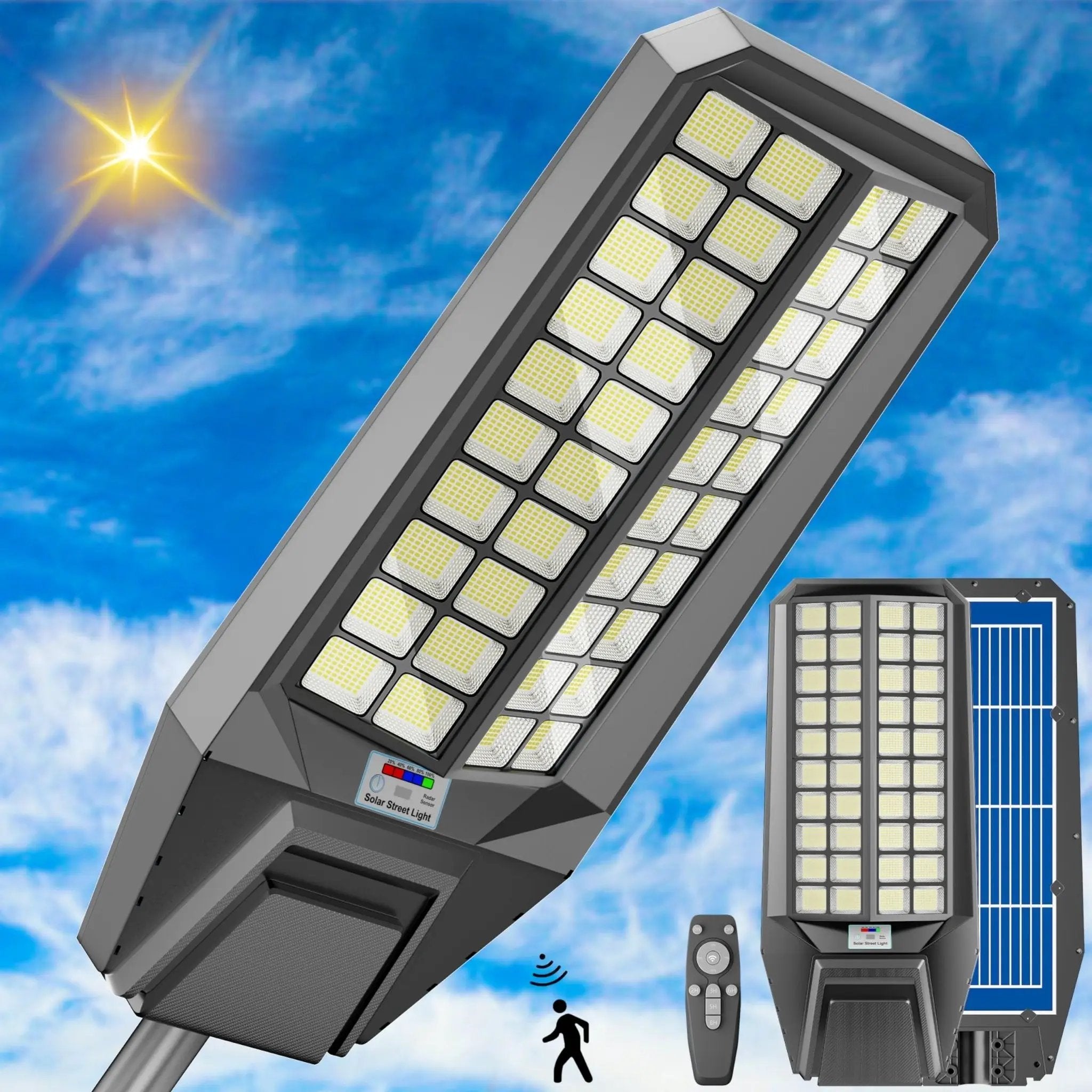 6500W Solar Street Light 7000K 800000LM Auto On/Off Dusk to Dawn IP67 Waterproof Motion Sensor by Outdoor Solar Outlet