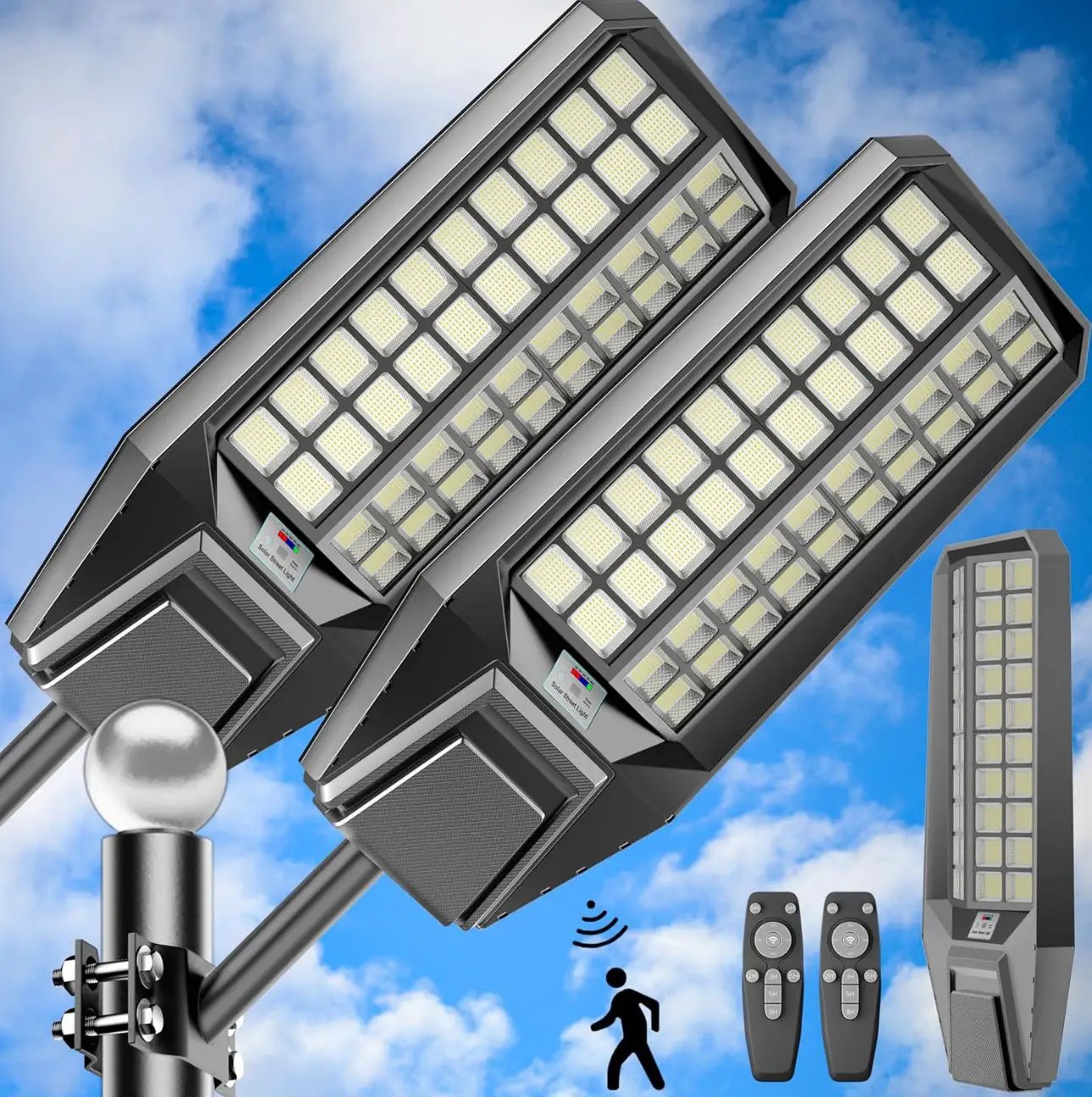 6500W Solar Street Light 7000K 800000LM Auto On/Off Dusk to Dawn IP67 Waterproof Motion Sensor by Outdoor Solar Outlet