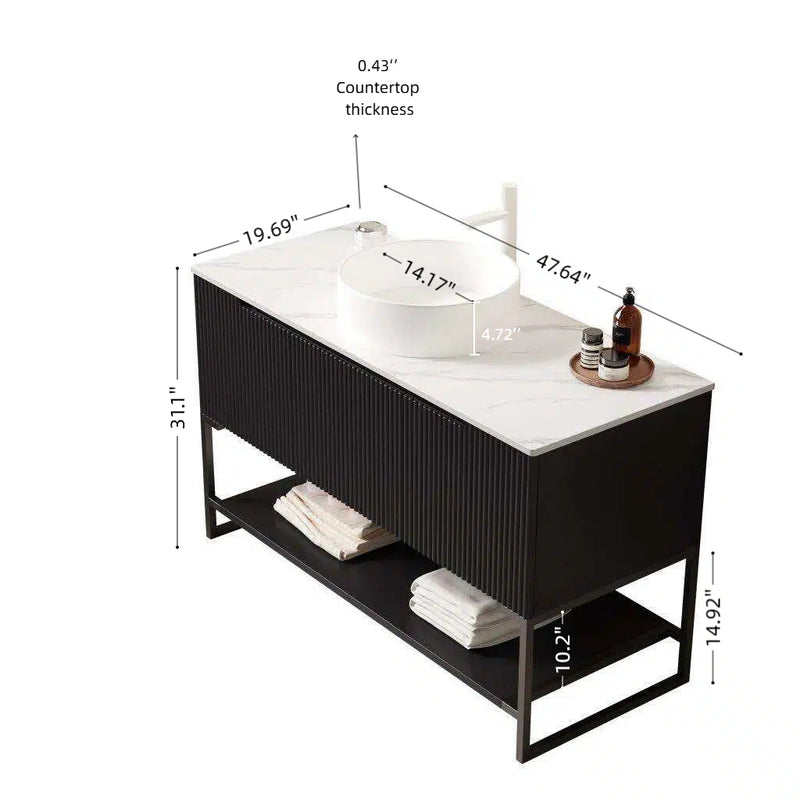 Tulio 48" Bathroom Vanity with Sink and Storage Cabinet by HouseOfZazla
