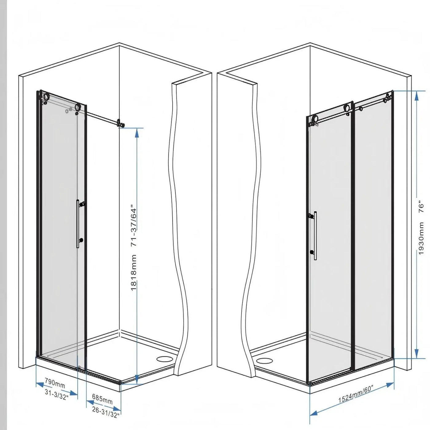 Frameless Shower Door With Handle by HouseOfZazla