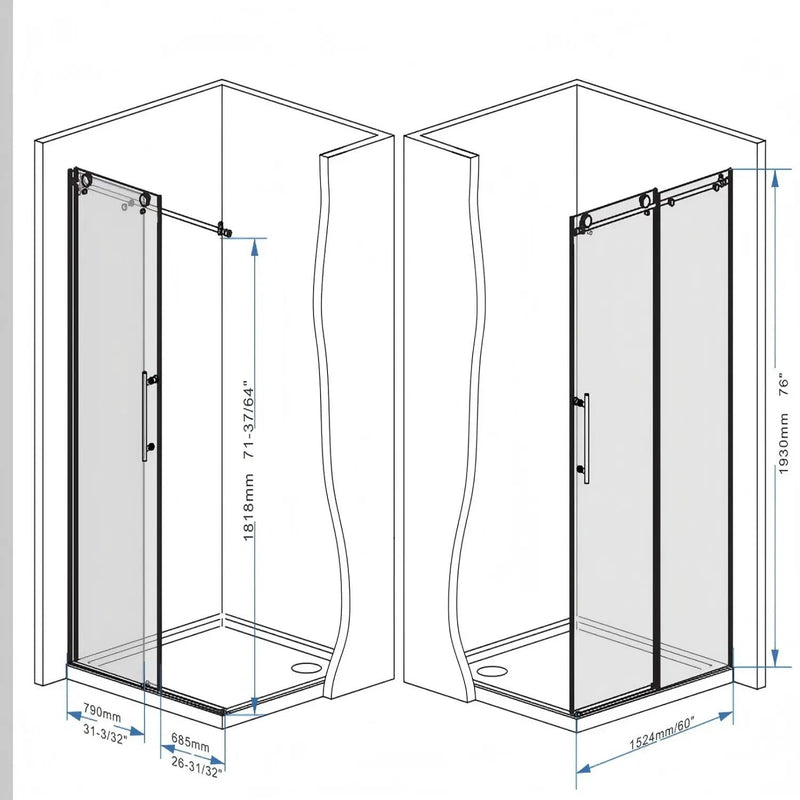 Frameless Shower Door With Handle by HouseOfZazla