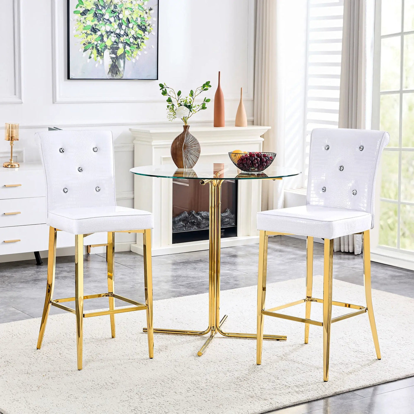 Bar Chairs With Crystal Clasp Design (Set of 2) by HouseOfZazla