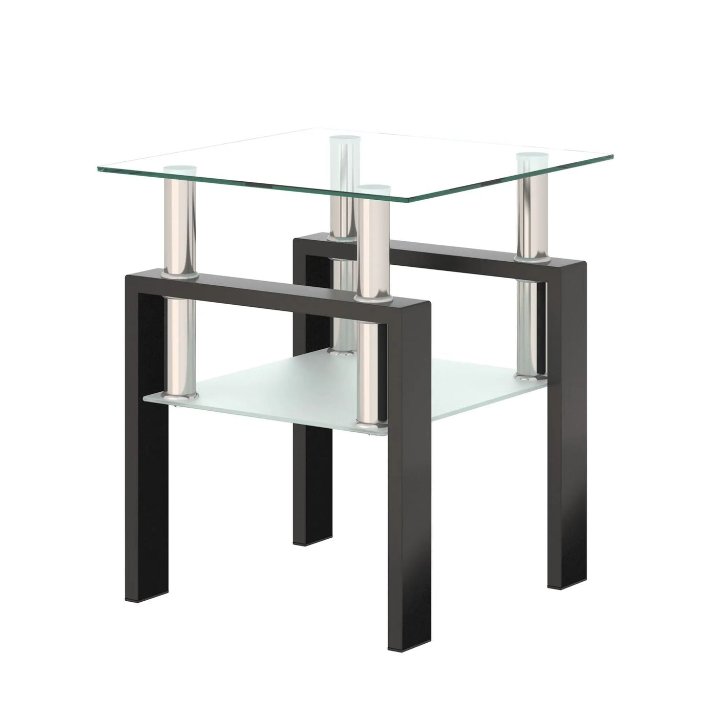 Modern Tempered Glass Tea Table, End Square Table For Living Room by HouseOfZazla