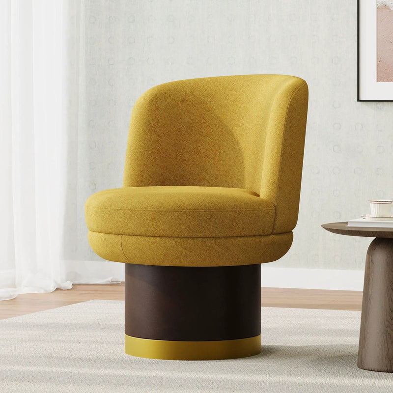 Round Swivel Accent Chair With Ergonomic Backrest For Living Room by HouseOfZazla