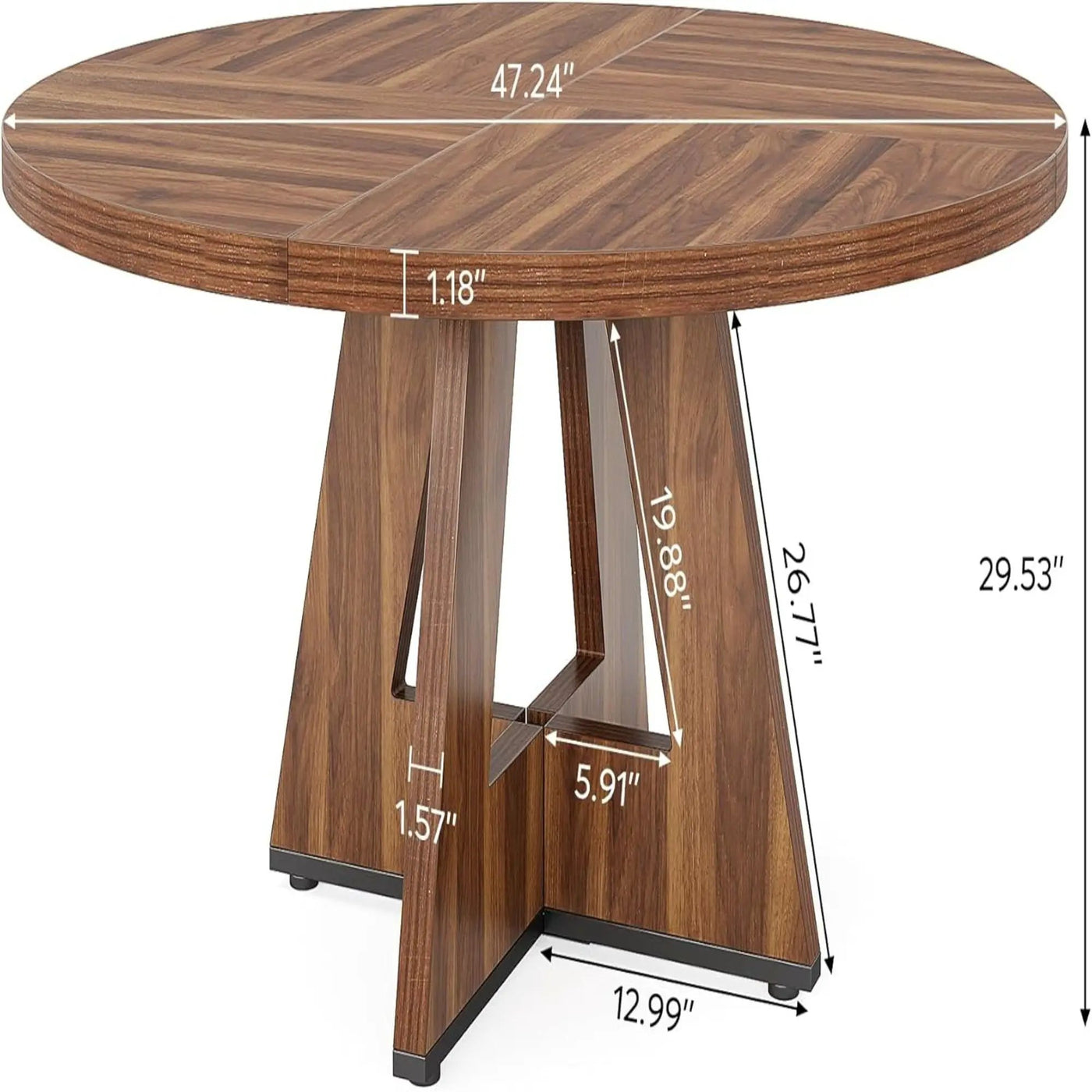 Round Dining Cross Base Kitchen Table by HouseOfZazla