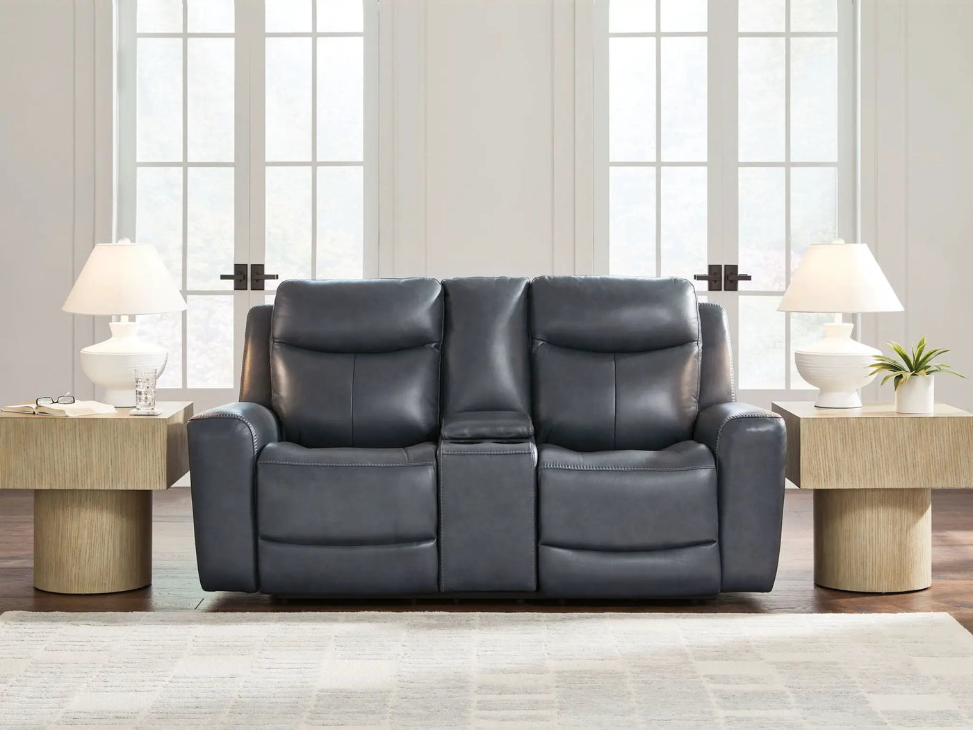 Bexhurst - Power Reclining Loveseat With Console / Adjustable Headrest by Unique Piece Furniture
