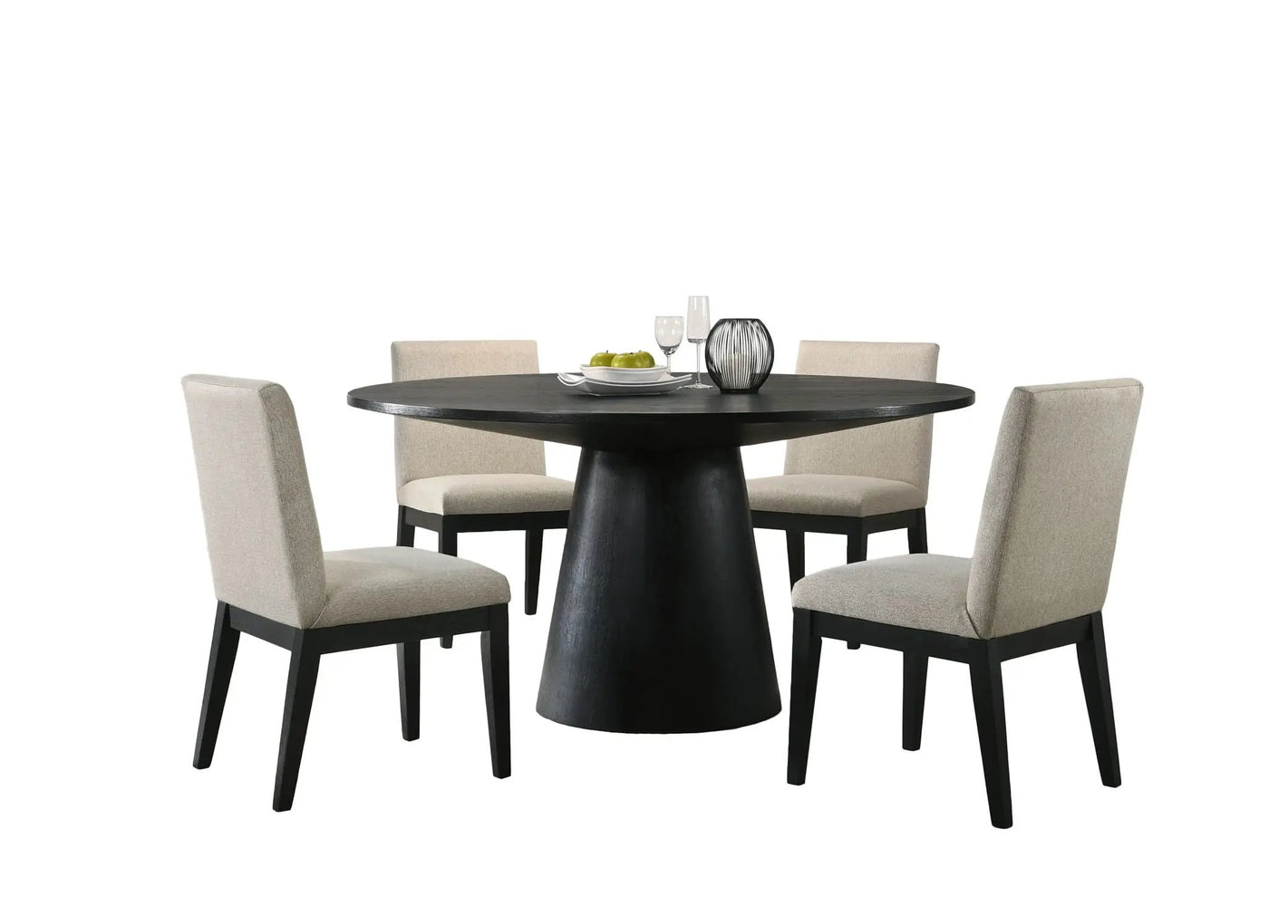 Jasper - Wide Contemporary Round Dining Table Set by HouseOfZazla