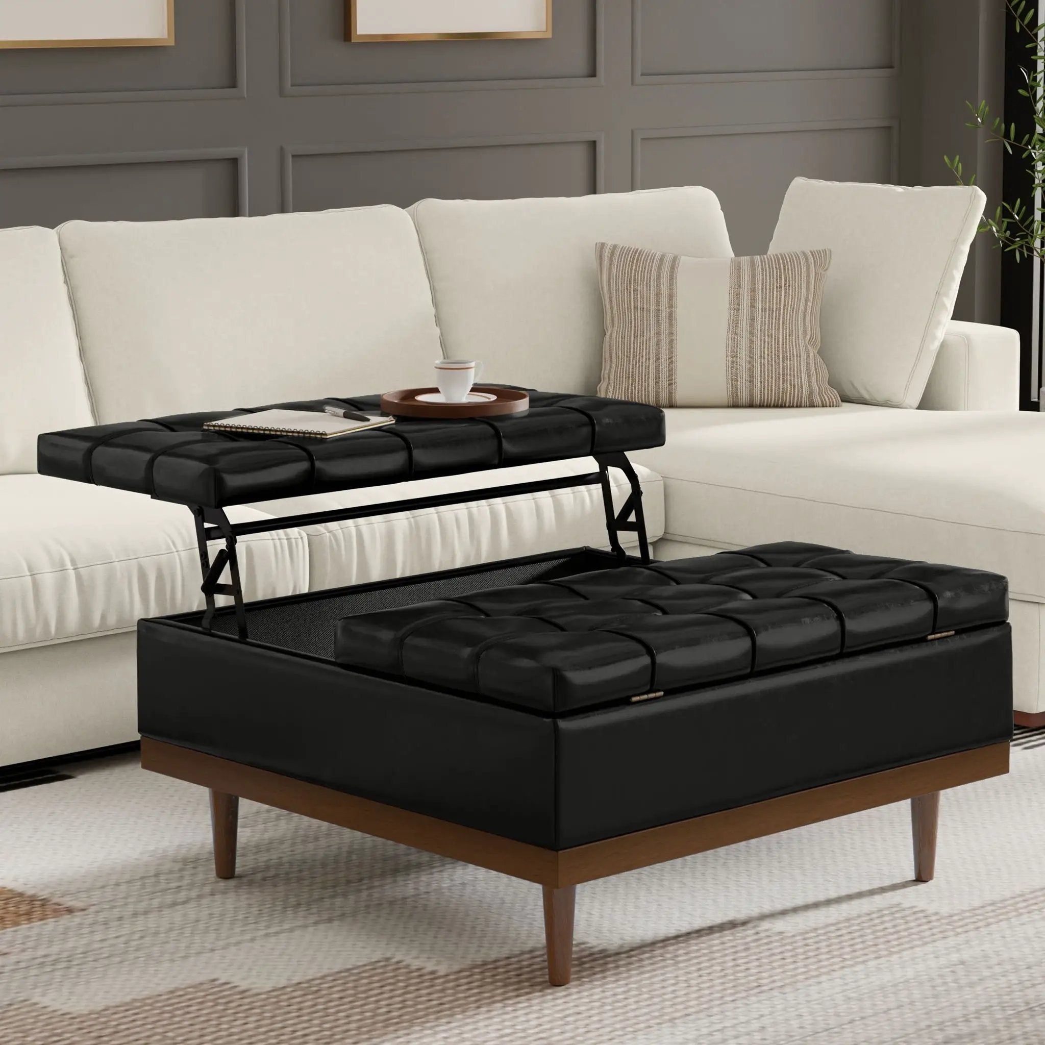 Mariah - Upholstered Lift Top Table Storage Ottoman by Unique Piece Furniture