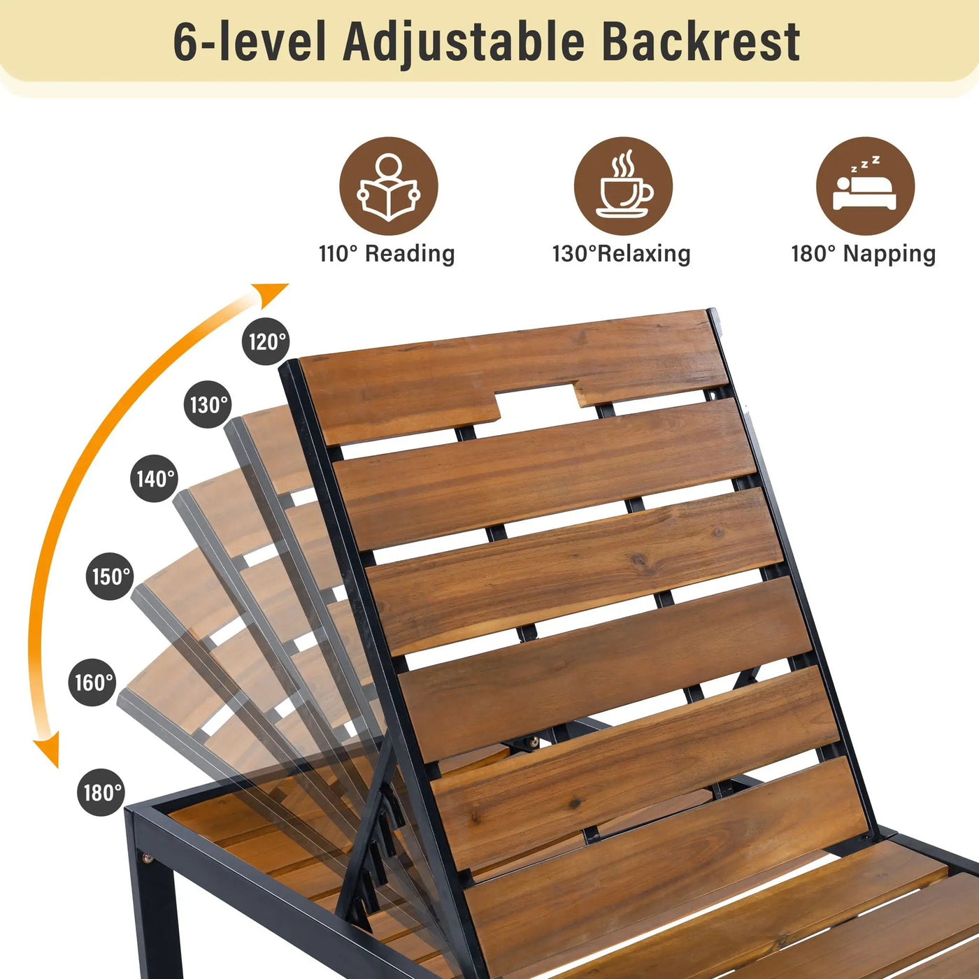 Outdoor Chaise With Adjustable Backrest by HouseOfZazla