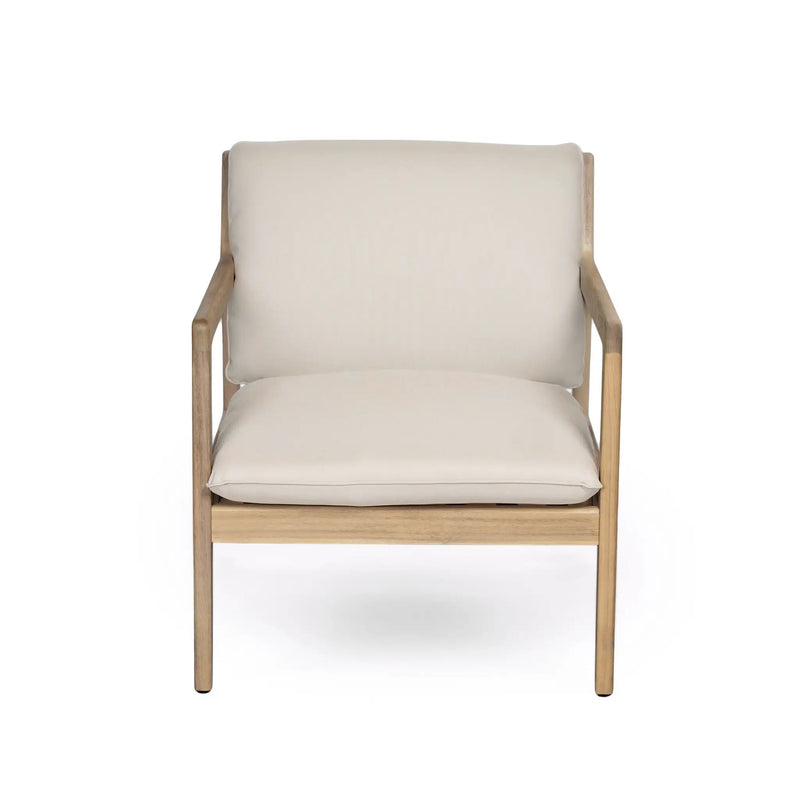 Outdoor Acacia Wood Armchair, Set of 2, Patio Club Chair with Cushions, Light Teak by HouseOfZazla
