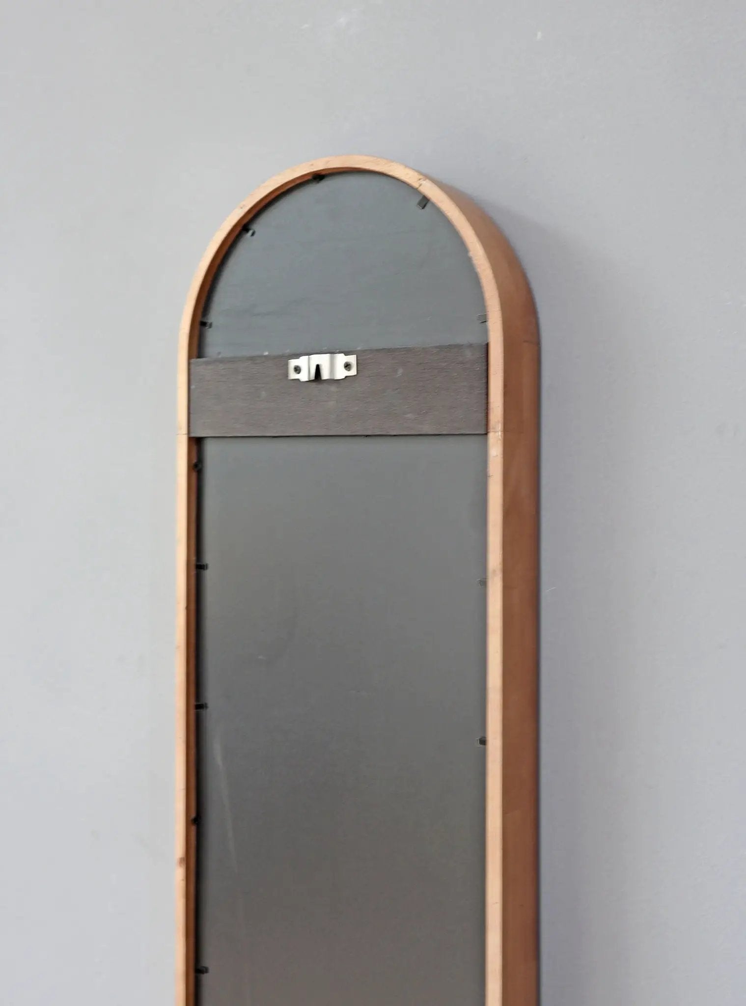 Decorative Rubber Frame Mirror With Elongated Oval Frame - Brown by HouseOfZazla