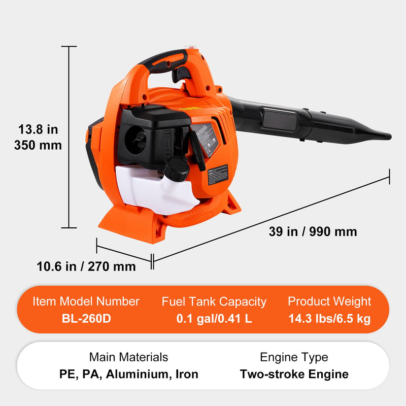 Leaf Blower, 26CC 2-Cycle Handheld with Vacuum and Collection Bag by HouseOfZazla