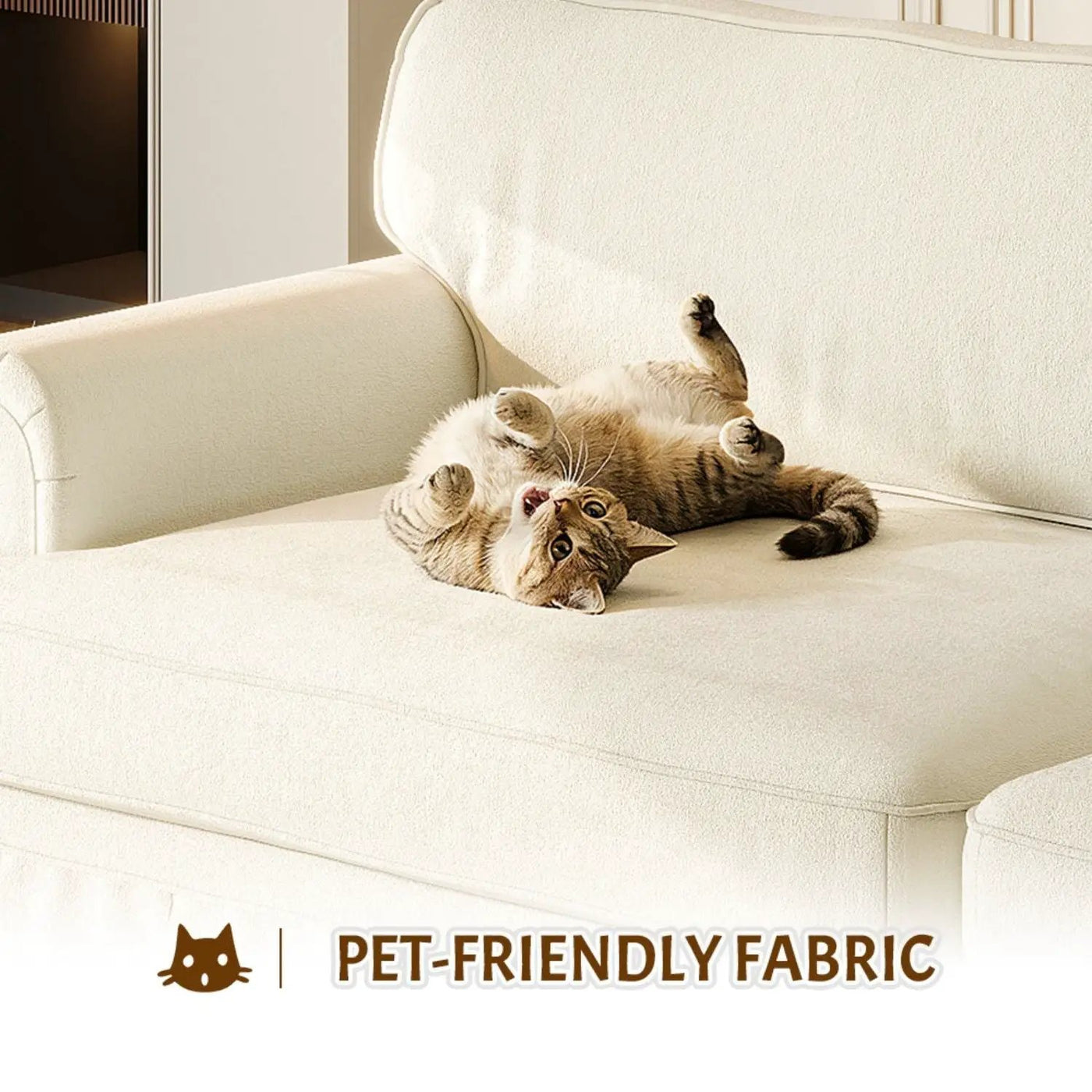 Luxuriously Comfortable Cloud Couch With Elegant Rolled Arms & Pleated Skirt Design by HouseOfZazla