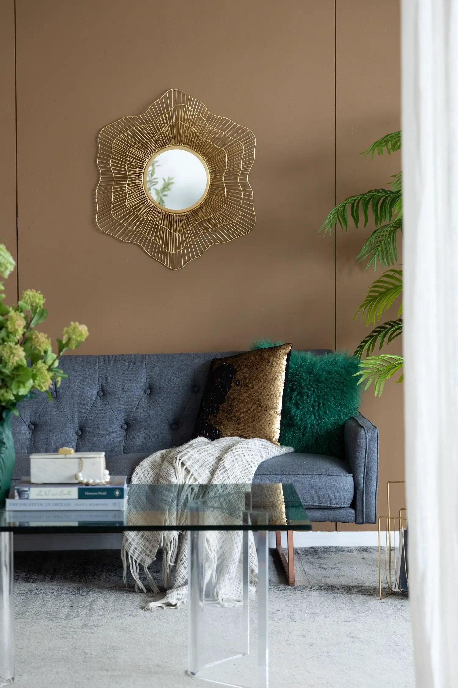 D27x2.4' Metal Starburst Wall Mirror, Wall Mounted Home Decor by HouseOfZazla